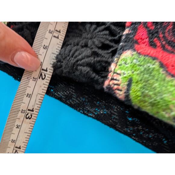 Free People Black Asian Rose Boho‎ Whimsigoth Lace Cutout Crochet Mini Dress 2 - Picture 12 of 12